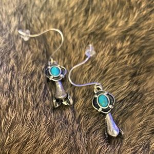 Western turquoise and silver earrings